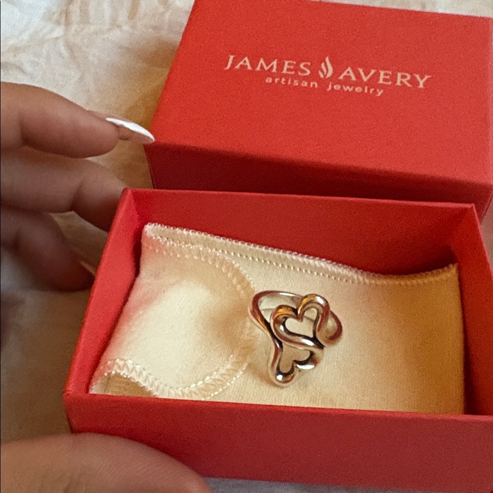 James Avery 925 Silver Heart To Heart Sterling Silver Ring Size 7